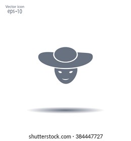 ladies' hats, web icon. vector design