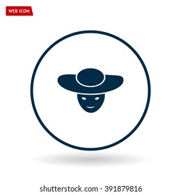 ladies' hats, web icon. vector design