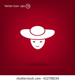 ladies' hats, web icon. vector design
