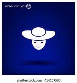 ladies' hats, web icon. vector design