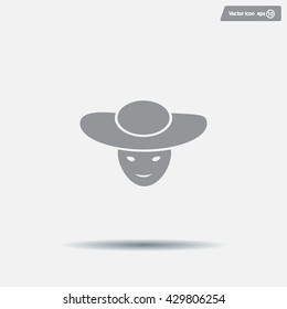 ladies' hats, web icon. vector design