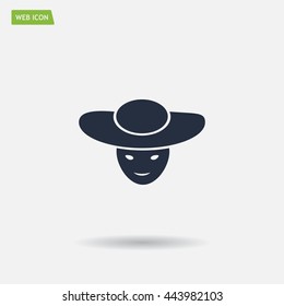 ladies' hats, web icon. vector design