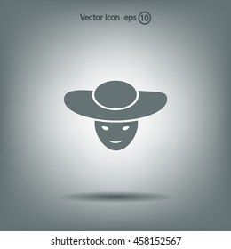 ladies' hats, web icon. vector design