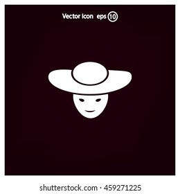 ladies' hats, web icon. vector design
