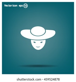 ladies' hats, web icon. vector design