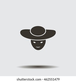 ladies' hats, web icon. vector design