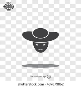 ladies' hats, web icon. vector design