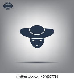 ladies' hats, web icon. vector design