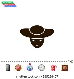 ladies' hats, web icon. vector design
