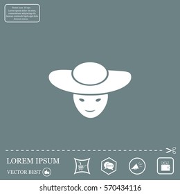 ladies' hats, web icon. vector design