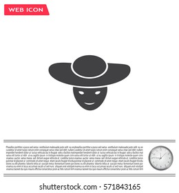 ladies' hats, web icon. vector design