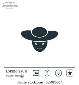 ladies' hats, web icon. vector design