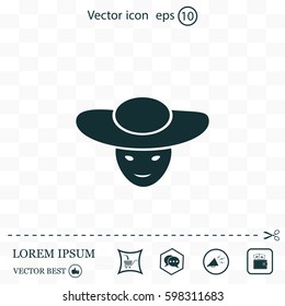 ladies' hats, web icon. vector design
