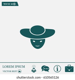 ladies' hats, web icon. vector design