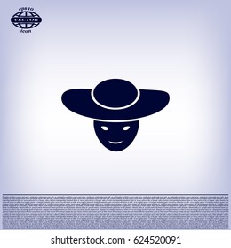 ladies' hats, web icon. vector design