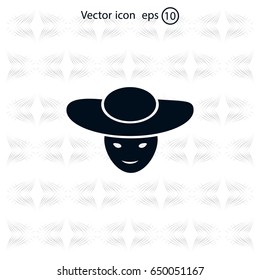 ladies' hats, web icon. vector design
