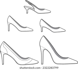 Ilustración de zapatos de tacón alto para mujeres