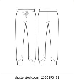 Ladies jogger with drawstring cord