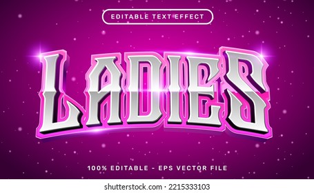 ladies light color 3d text effect and editable text effect