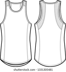 Ladies Mesh Workout Tank Top Vector Template