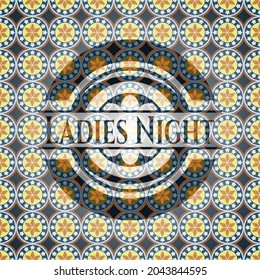 Ladies Night arabesque emblem background. arabic decoration. 
