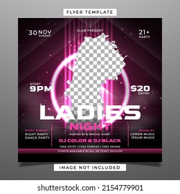 Ladies night club party flyer template