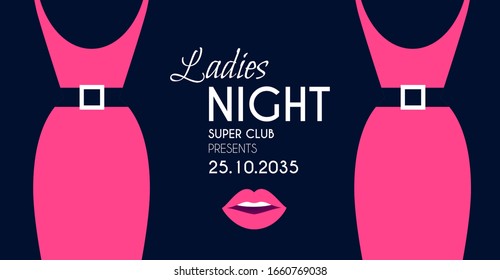 Ladies Night Glamour Party Flyer Template Stock Vector (Royalty Free ...