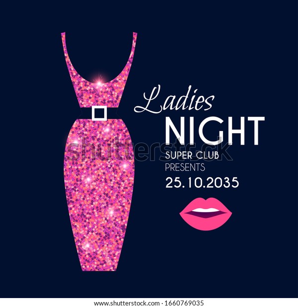 Ladies Night Glamour Party Flyer Template Stock Vector (Royalty Free ...