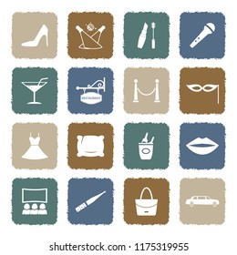 Ladies Night Icons. Grunge Color Flat Design. Vector Illustration. 