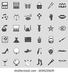 Ladies Night Icons. Sticker Design. Vector Illustration.