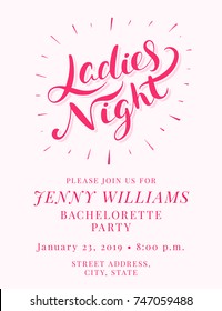 Ladies night invitation template.