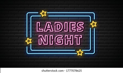 Ladies Night Neon Sign, Neon Symbol