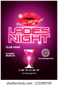 Ladies Night Party Celebration.design Or Poster, Backdrop, Flyer, Banner Or Template 