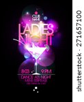 Ladies night party design with martini glass.