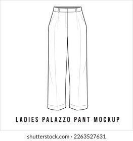 Ladies Palazzo Pant Mockup Illustration
