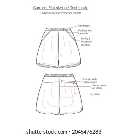 Ladies Performance shorts, comfortable shorts