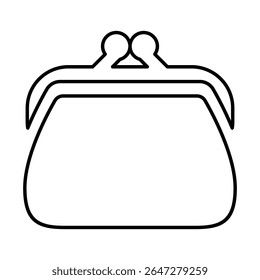 Ícone de bolsa para senhoras, gráficos de vetor de linha
