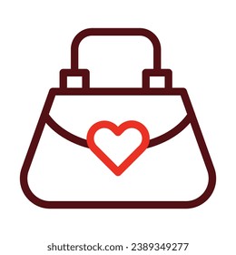 Ladies Purse Vector Thick Line Two Color Icons For Personal And Commercial Use.
