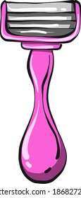 Ladies razor, illustration, vector on white background.