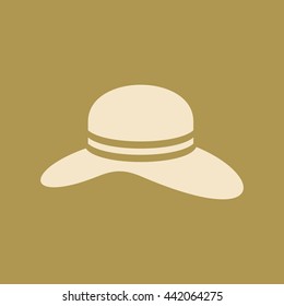 Ladies Round Hat Icon. 