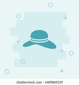 Ladies Round Hat Icon. Simple icon, blue colored icon illustration. - Vector