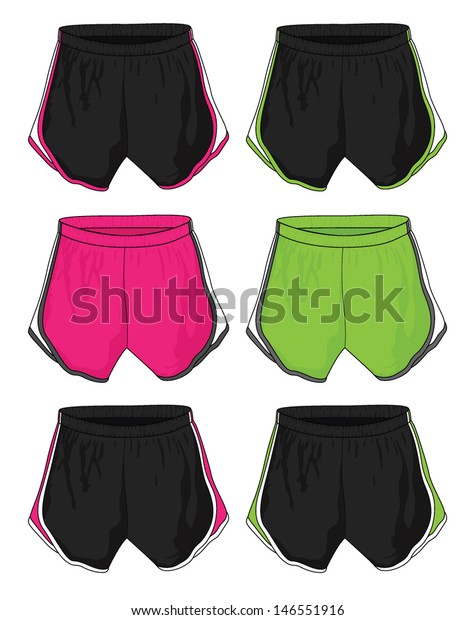 Ladies Running Shorts Template Stock Vector (Royalty Free) 146551916