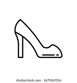 Ladies shoe icon. Flat vector graphic in white background.