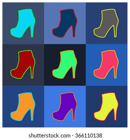 Ladies shoe, vector