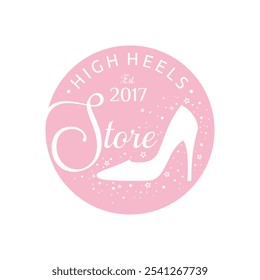 Logo Design-Vorlage für Damen-Schuhe. elegance High Heel Schuhe Logo. Damenschuhschablone. Design-Vorlage für Mode und feminines Logo. Vektorgrafik.