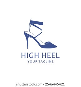 Logo Design-Vorlage für Damen-Schuhe. elegance High Heel Schuhe Logo. Damenschuhschablone. Design-Vorlage für Mode und feminines Logo.