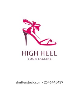 Logo Design-Vorlage für Damen-Schuhe. elegance High Heel Schuhe Logo. Damenschuhschablone. Design-Vorlage für Mode und feminines Logo.