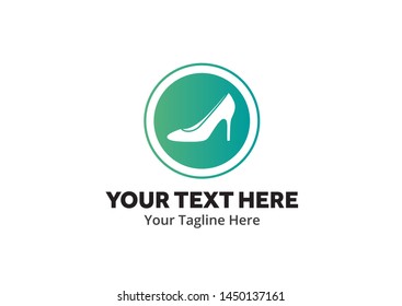 ladies shoes logo , ladies shoes simple logo creative design in flat style with color . shoes logo creative design for identity and business