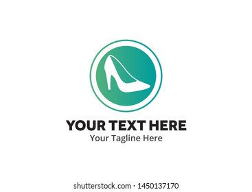 ladies shoes logo , ladies shoes simple logo creative design in flat style with color . shoes logo creative design for identity and business