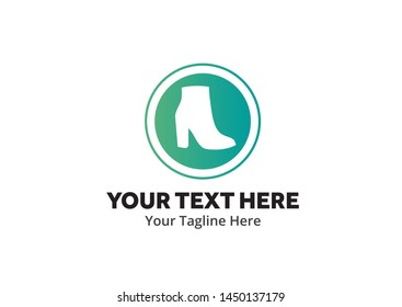 ladies shoes logo , ladies shoes simple logo creative design in flat style with color . shoes logo creative design for identity and business